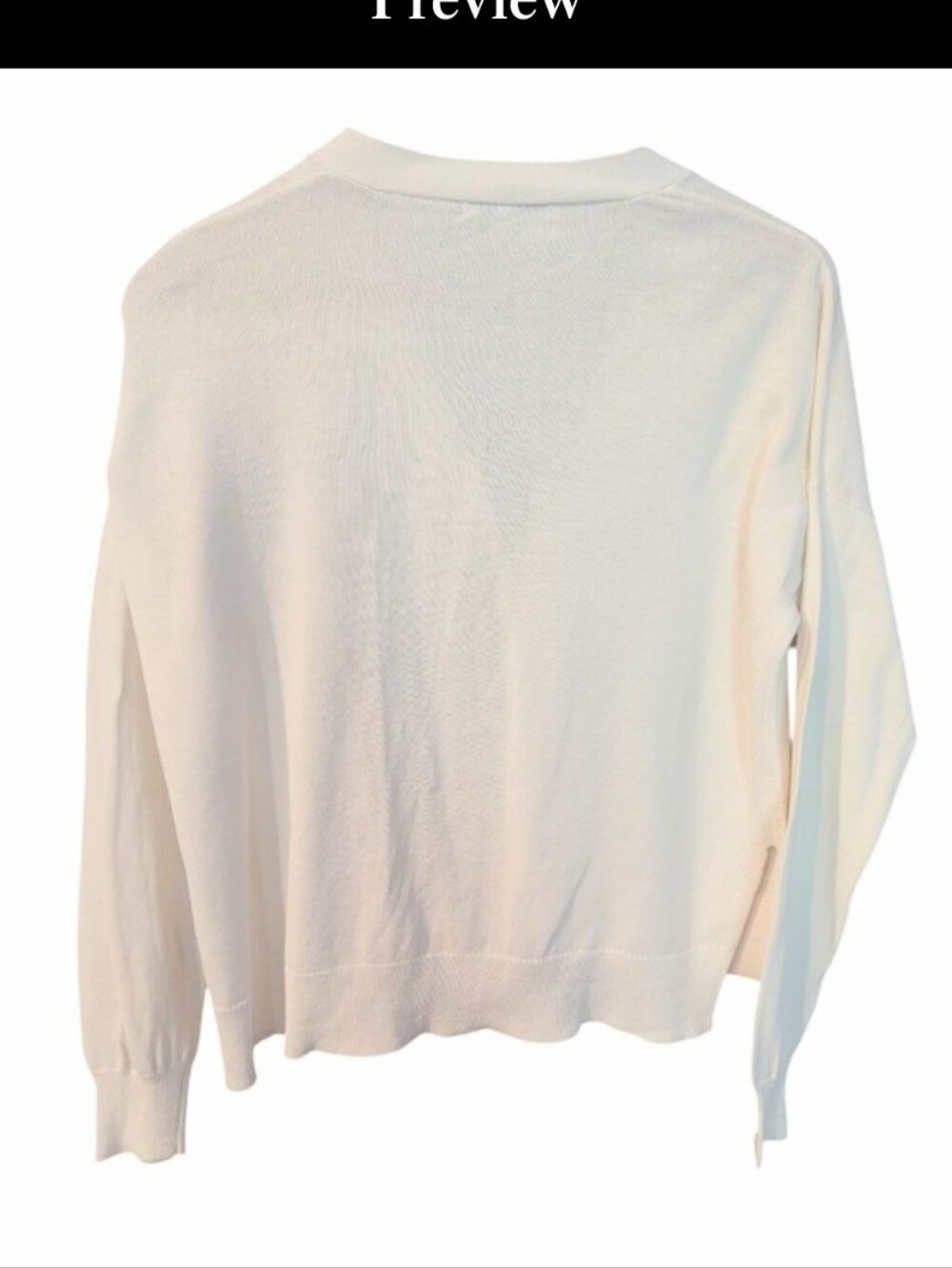 MADEWELL Lightweight Cream V-Neck Button Cardigan Sweater Medium - Picture 2 of 9